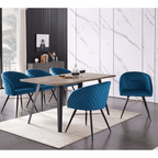 Vittorio LUX Velvet Dining Chair with Metal Legs - Perfect for Dining Room Living Room - Joe’s Haven