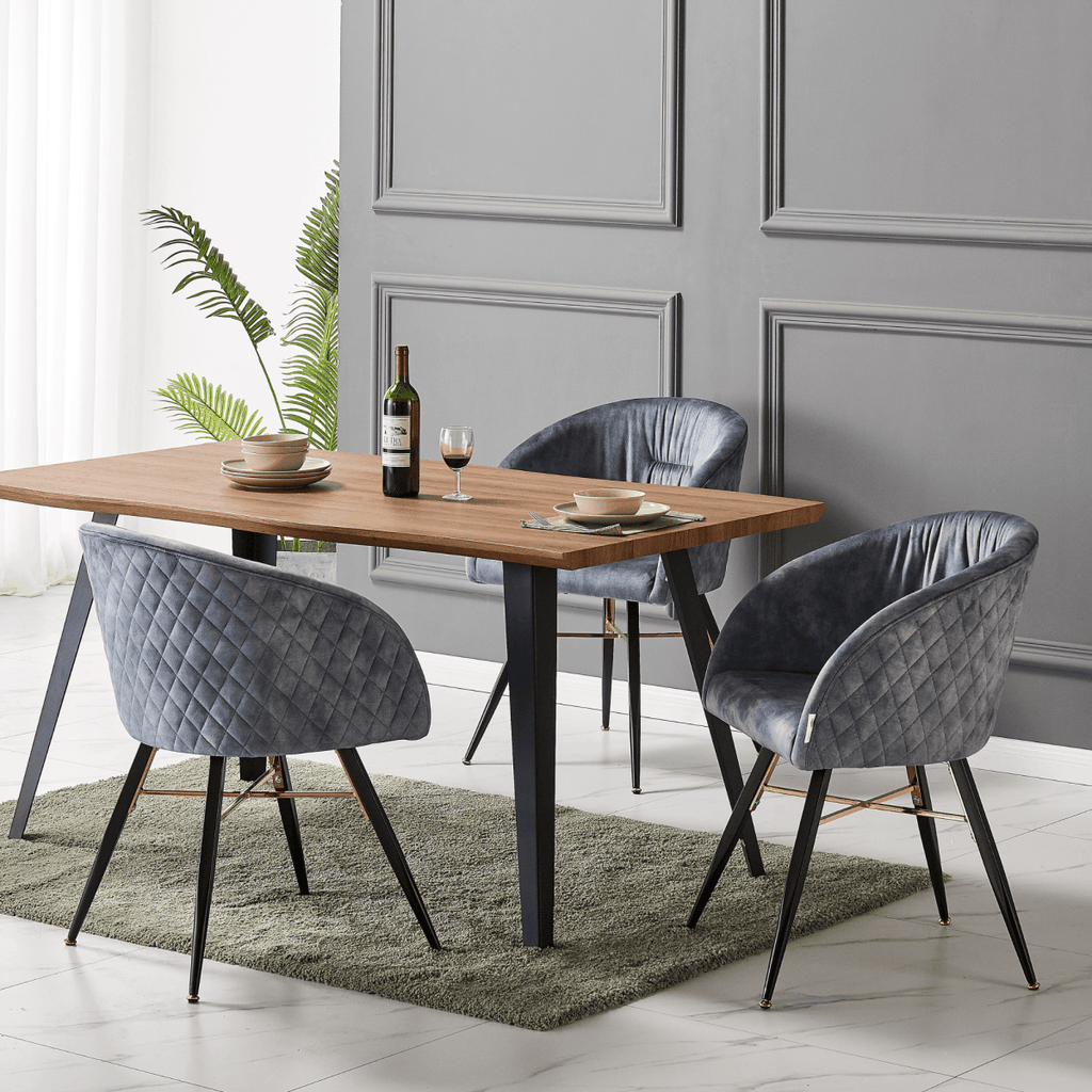 Vittorio LUX Velvet Dining Chair with Metal Legs - Perfect for Dining Room Living Room - Joe’s Haven