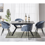 Vittorio LUX Velvet Dining Chair with Metal Legs - Perfect for Dining Room Living Room - Joe’s Haven