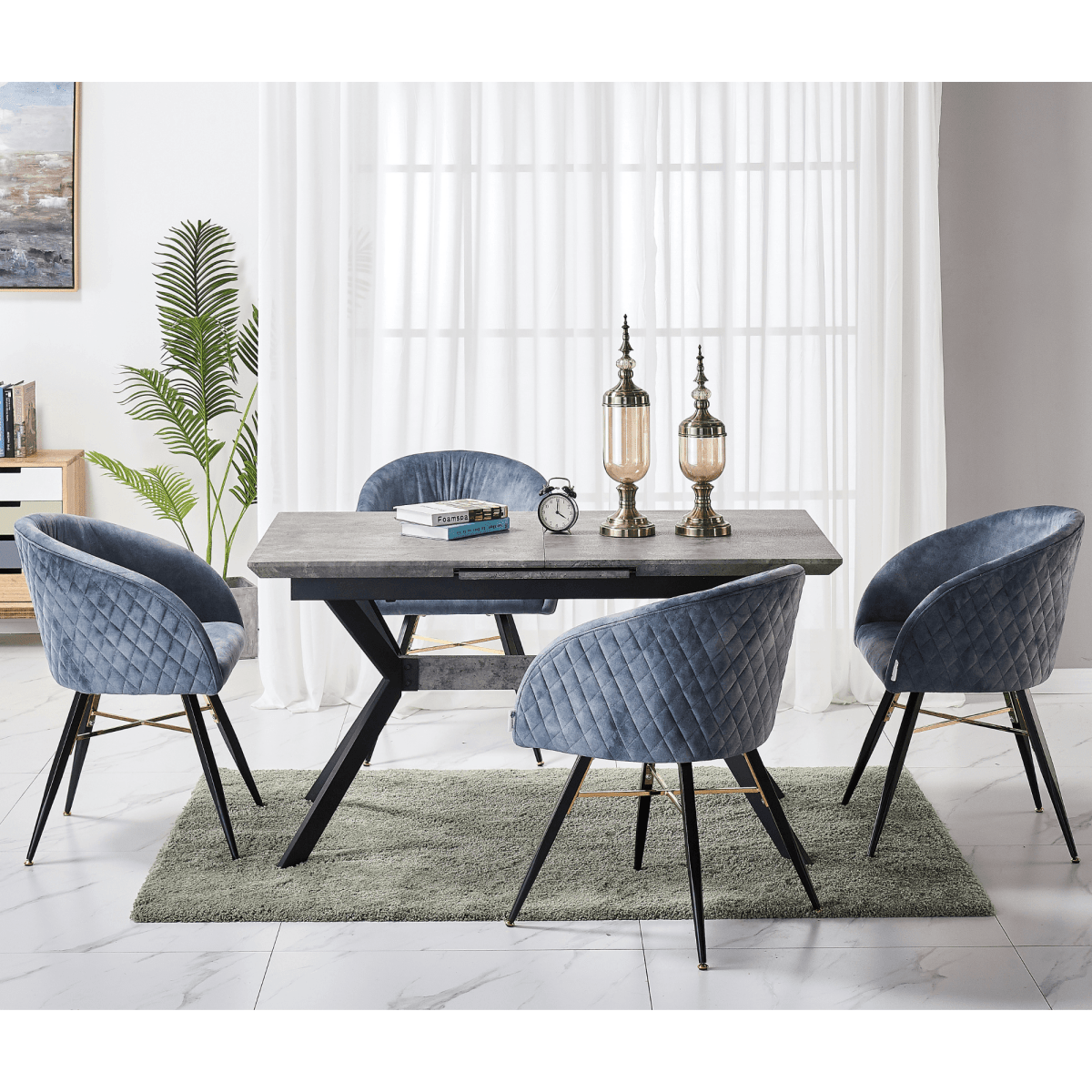 Vittorio LUX Velvet Dining Chair with Metal Legs - Perfect for Dining Room Living Room - Joe’s Haven