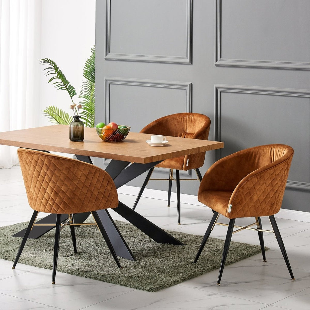 Vittorio LUX Velvet Dining Chair with Metal Legs - Perfect for Dining Room Living Room - Joe’s Haven