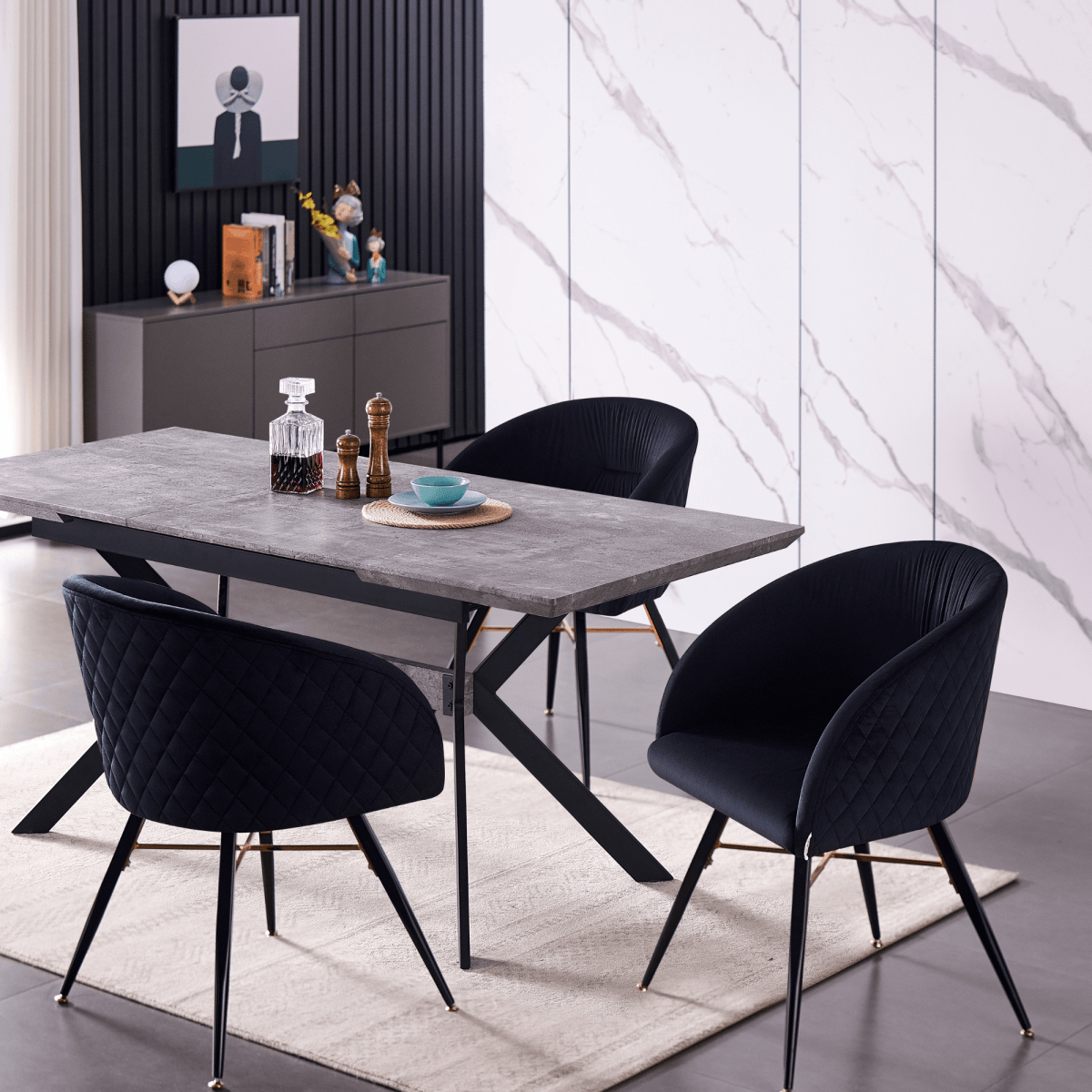 Vittorio LUX Velvet Dining Chair with Metal Legs - Perfect for Dining Room Living Room - Joe’s Haven