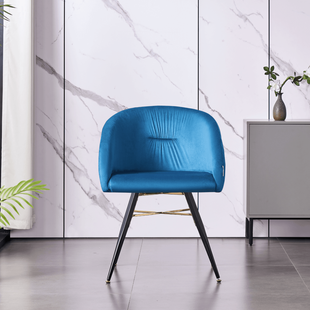 Vittorio LUX Velvet Dining Chair with Metal Legs - Perfect for Dining Room Living Room - Joe’s Haven