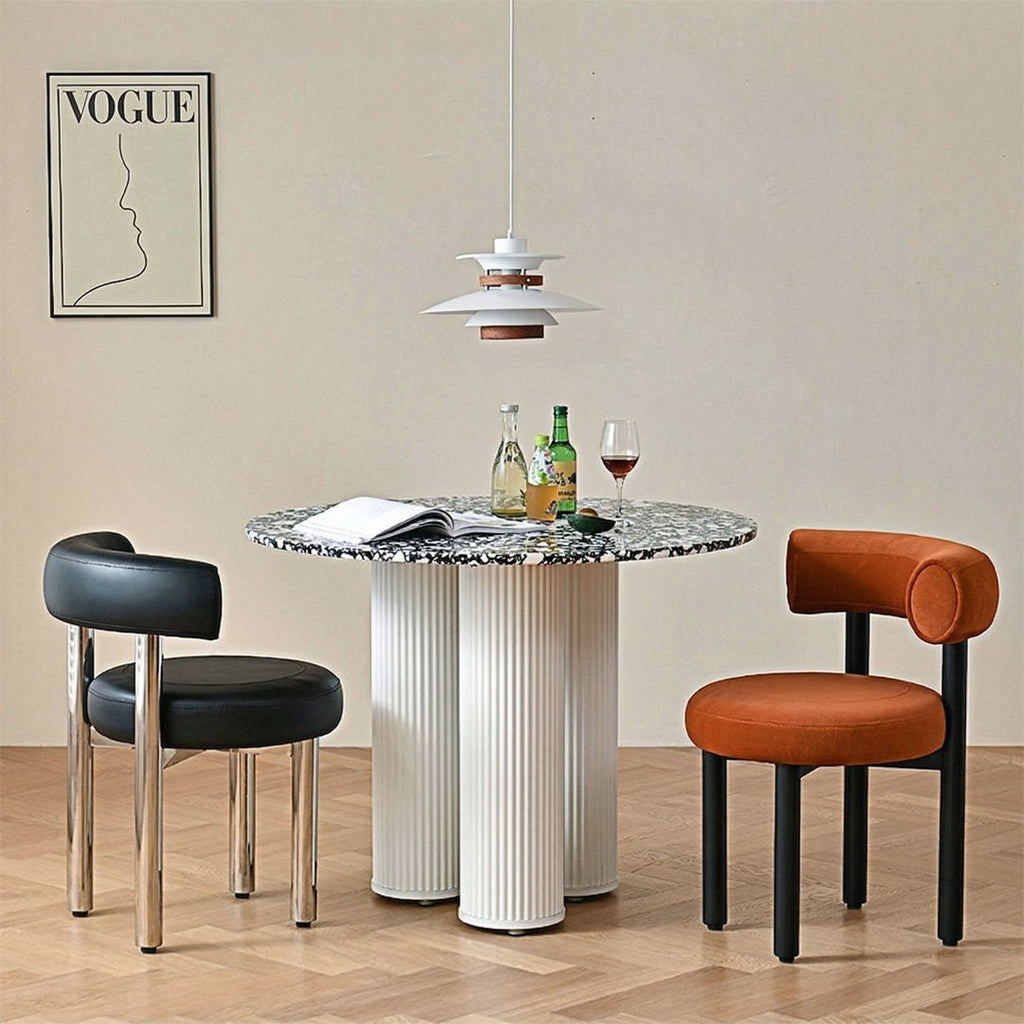 Martinez Small Round Dining Table, Marble - Joe’s Haven