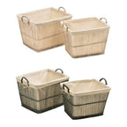 Ezell Rattan and Bamboo White Washed Set Of 2 Storage Baskets - Joe’s Haven