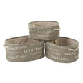 English Words Set Of Three Grey Oval Storage Baskets - Joe’s Haven