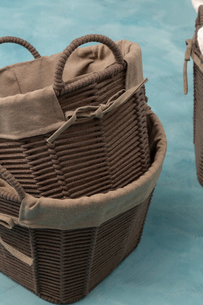 Set Of Three Lida Grey Round Storage Baskets - Joe’s Haven