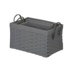 Lida Set Of 3 Lattice Grey Rectangular Storage Baskets - Joe’s Haven