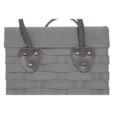 Lida Set Of 3 Lattice Grey Rectangular Storage Baskets - Joe’s Haven