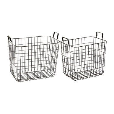 Set Of 2 Rowan Black Wire Storage Baskets - Joe’s Haven
