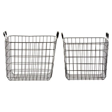Set Of 2 Rowan Black Wire Storage Baskets - Joe’s Haven