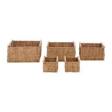 Lidi Set Of 5 Water Hyacinth Storage Baskets - Joe’s Haven