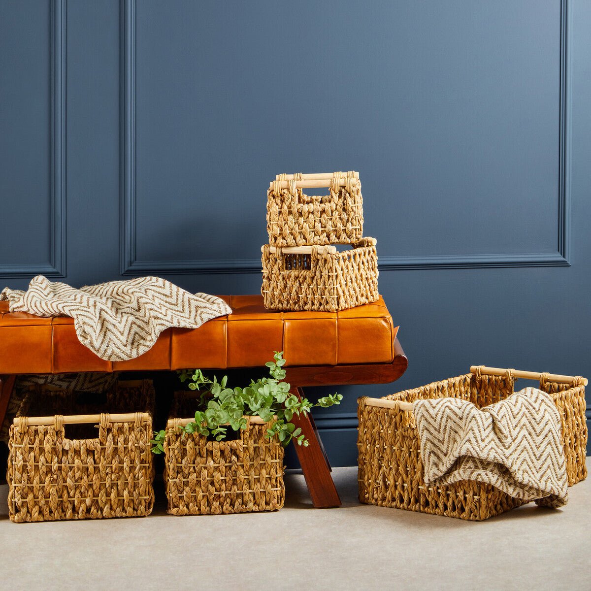 Lidi Set Of 5 Water Hyacinth Storage Baskets - Joe’s Haven