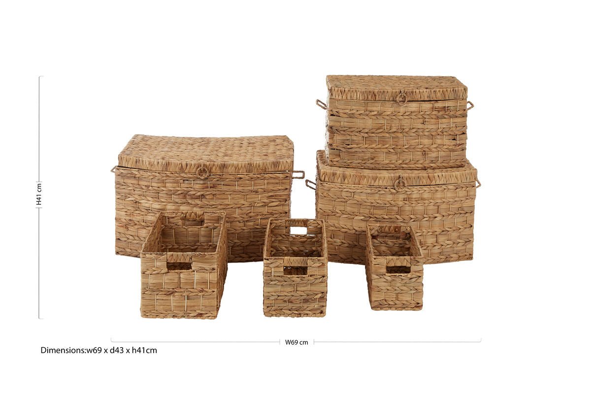 Lidi Set Of Six Water Hyacinth Storage Baskets - Joe’s Haven