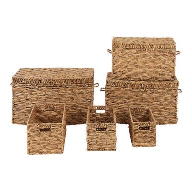 Lidi Set Of 6 Water Hyacinth Storage Baskets - Joe’s Haven
