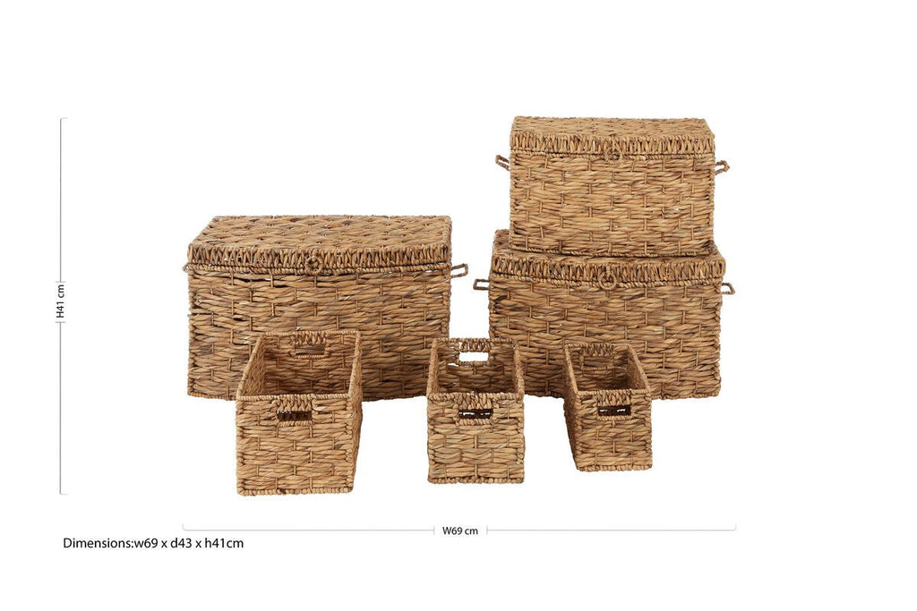Lidi Set Of 6 Water Hyacinth Storage Baskets - Joe’s Haven