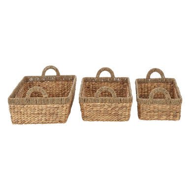 Lidi Set Of 3 Seagrass Storage Baskets with Handles - Joe’s Haven