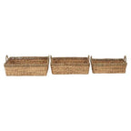 Lidi Set Of 3 Seagrass Storage Baskets with Handles - Joe’s Haven