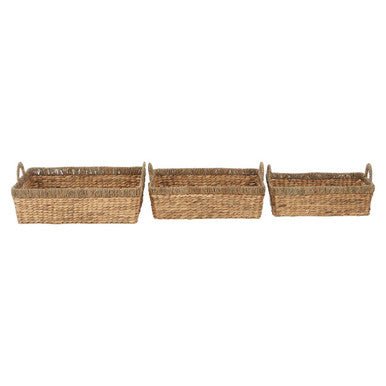 Lidi Set Of 3 Seagrass Storage Baskets with Handles - Joe’s Haven