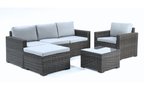 Marbella Grey 5 Seater Chaise Garden Sofa and Armchair Lounge Set - Joe’s Haven