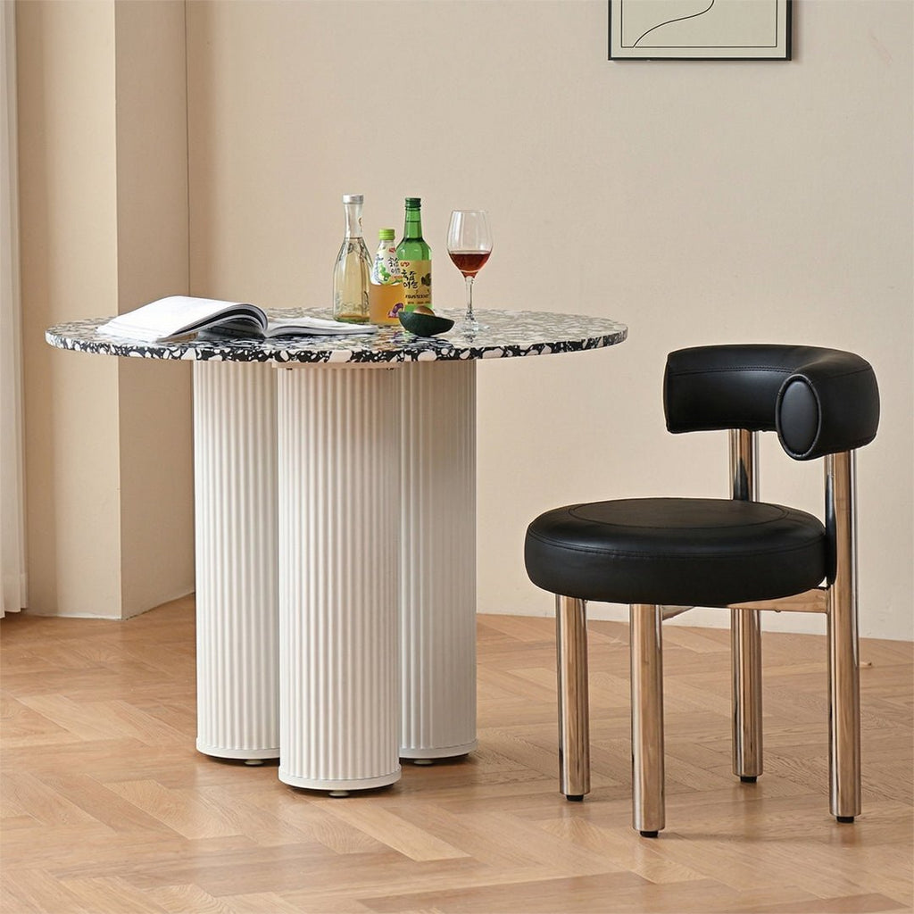 Martinez Small Round Dining Table, Marble - Joe’s Haven
