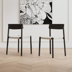 Eden Dining Chair, Black, Solid Wood & Linen - Joe’s Haven