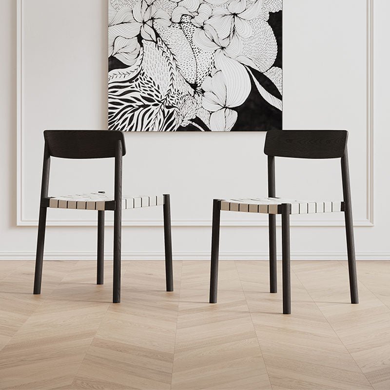 Eden Dining Chair, Black, Solid Wood & Linen - Joe’s Haven