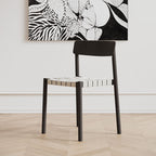 Eden Dining Chair, Black, Solid Wood & Linen - Joe’s Haven