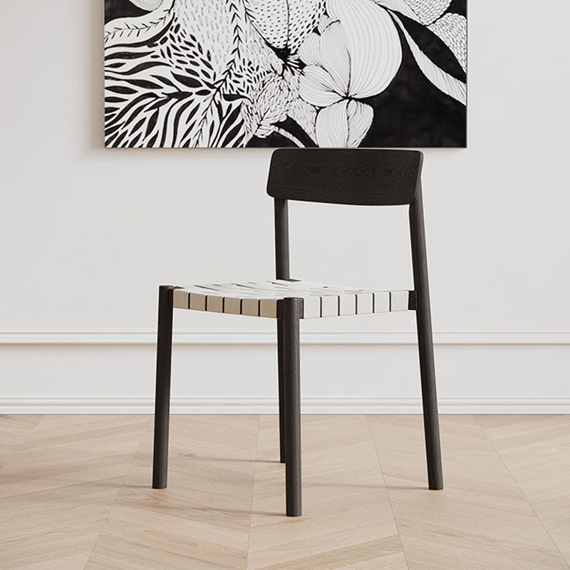 Eden Dining Chair, Black, Solid Wood & Linen - Joe’s Haven