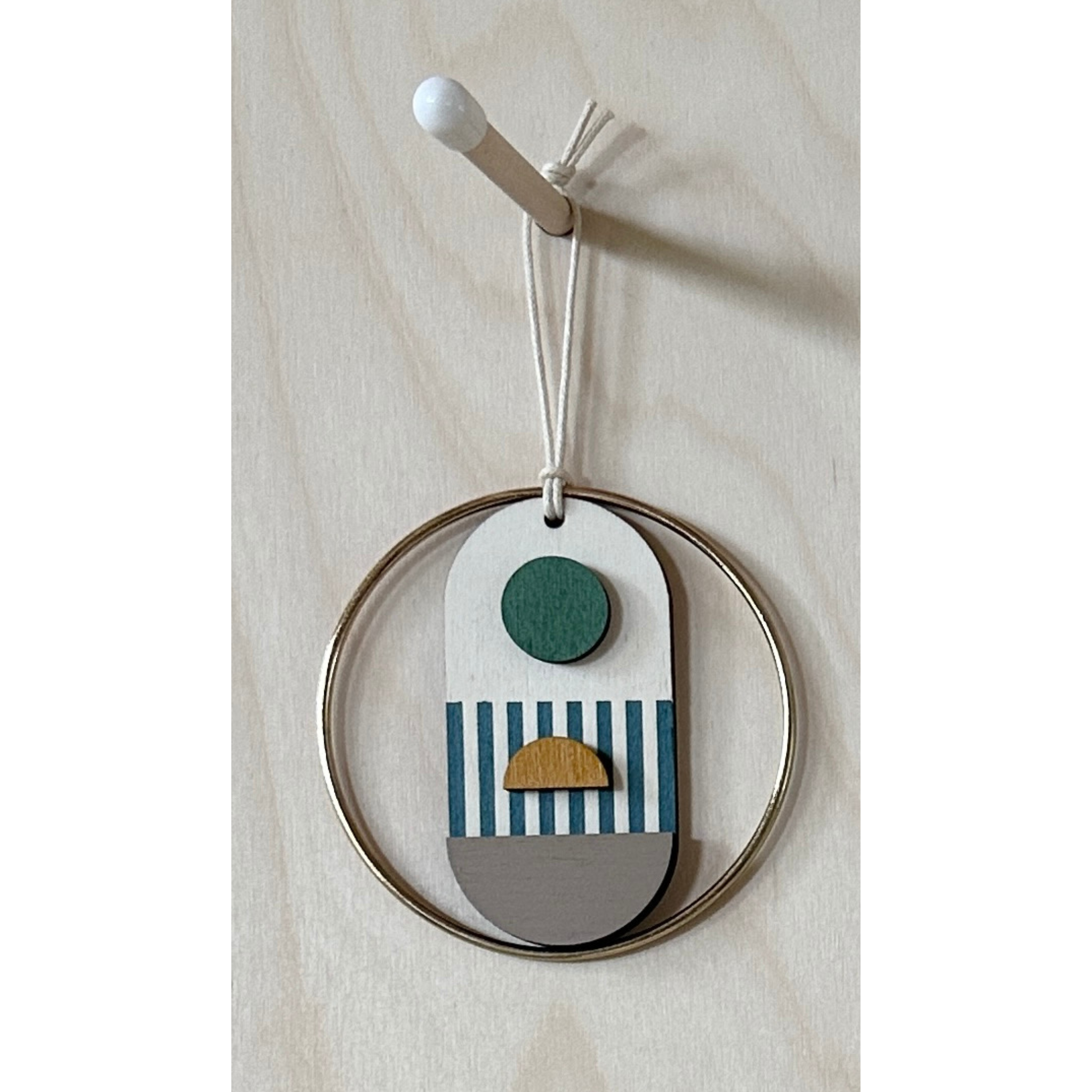 Small Geometric Wall Hanging - Mini Mid-Century Wall Art - Little Wooden Decoration - Contemporary Wall Decor