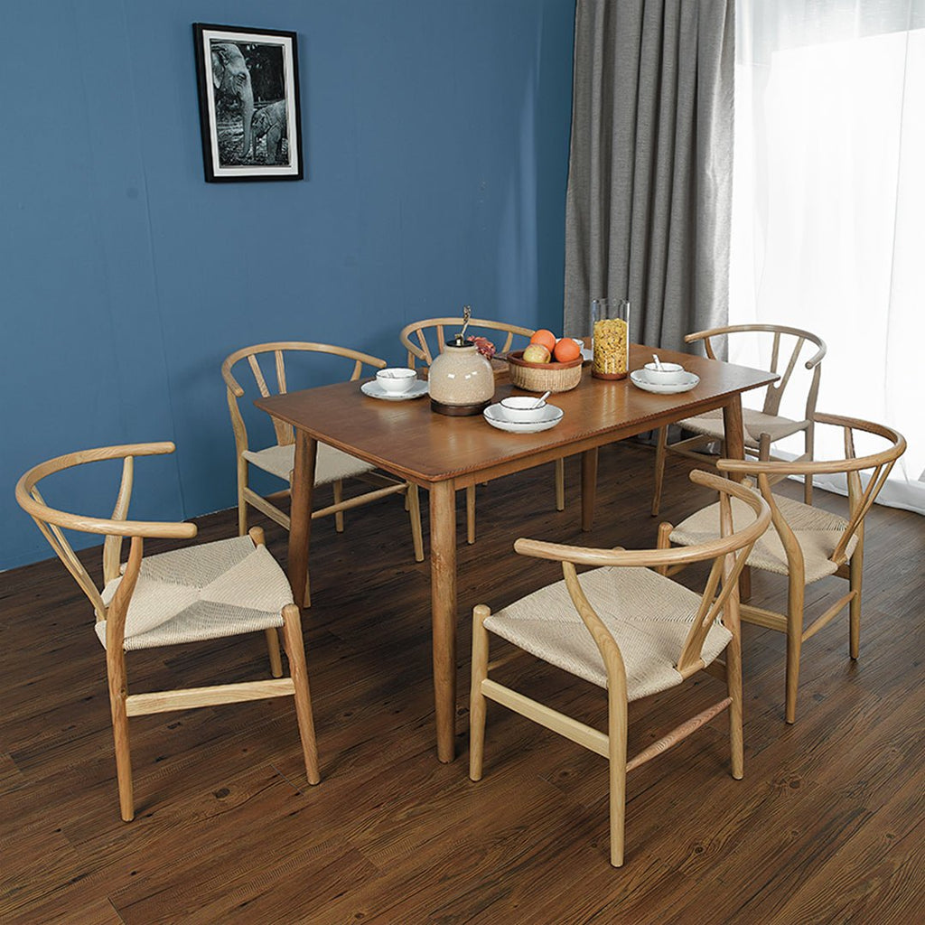 Gupta Dining Chair, Solid Wood & Rattan, Oak - Joe’s Haven