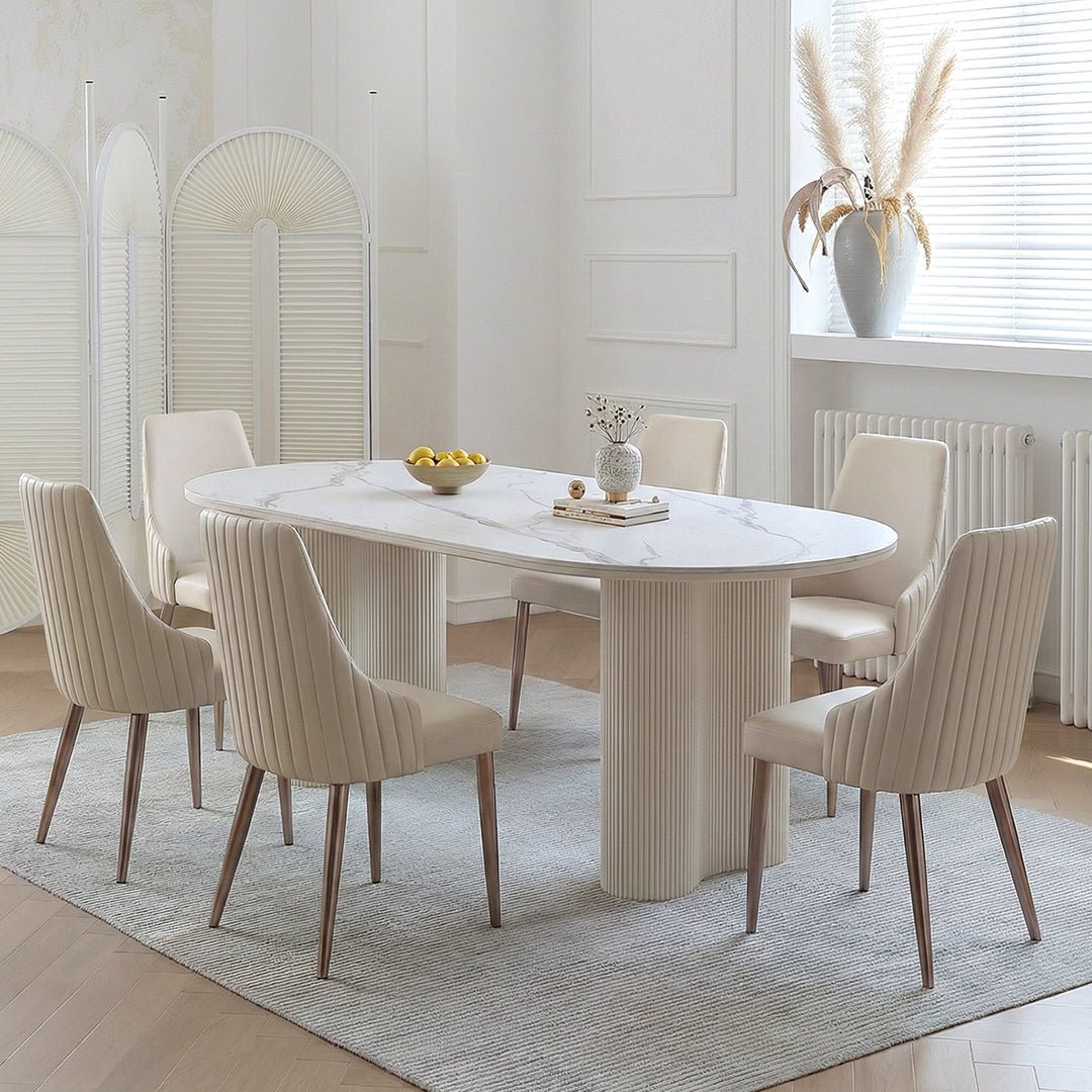 Peru Oval Dining Table, White - Joe’s Haven