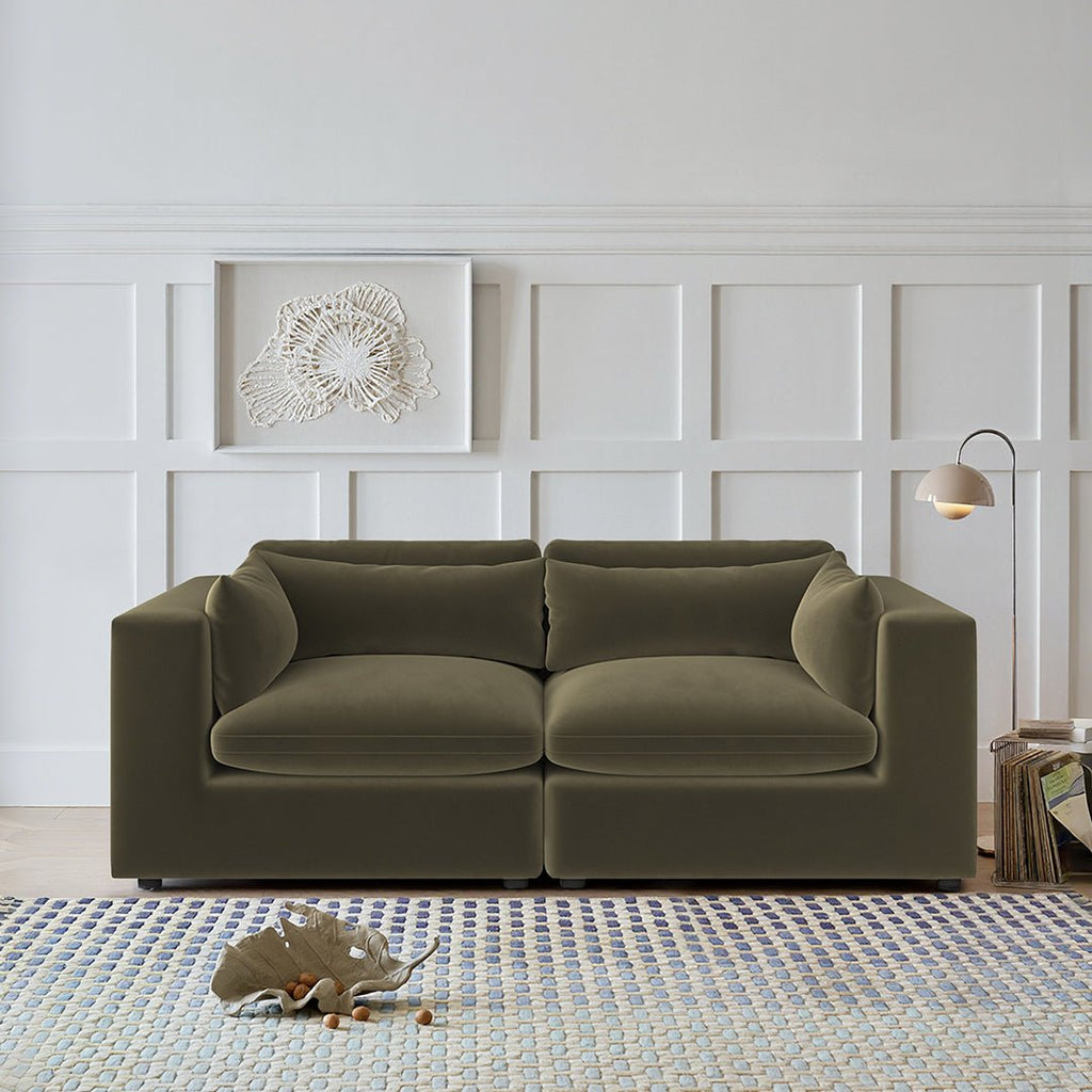 Makhmudov Loveseat Sofa, Two Seater Sofa, Velvet - Joe’s Haven