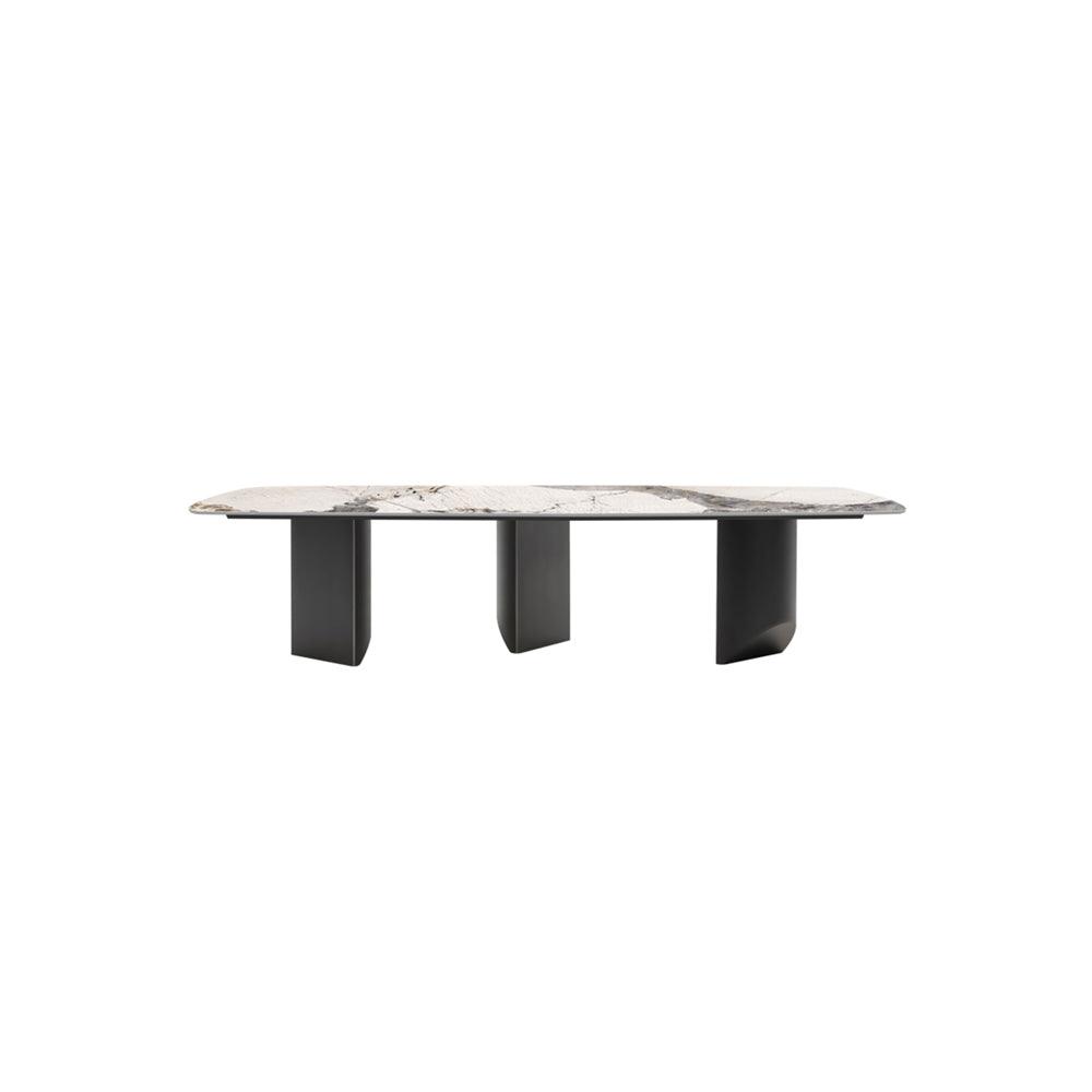 Nala Dining Table With Black Legs, Sintered Stone - Joe’s Haven