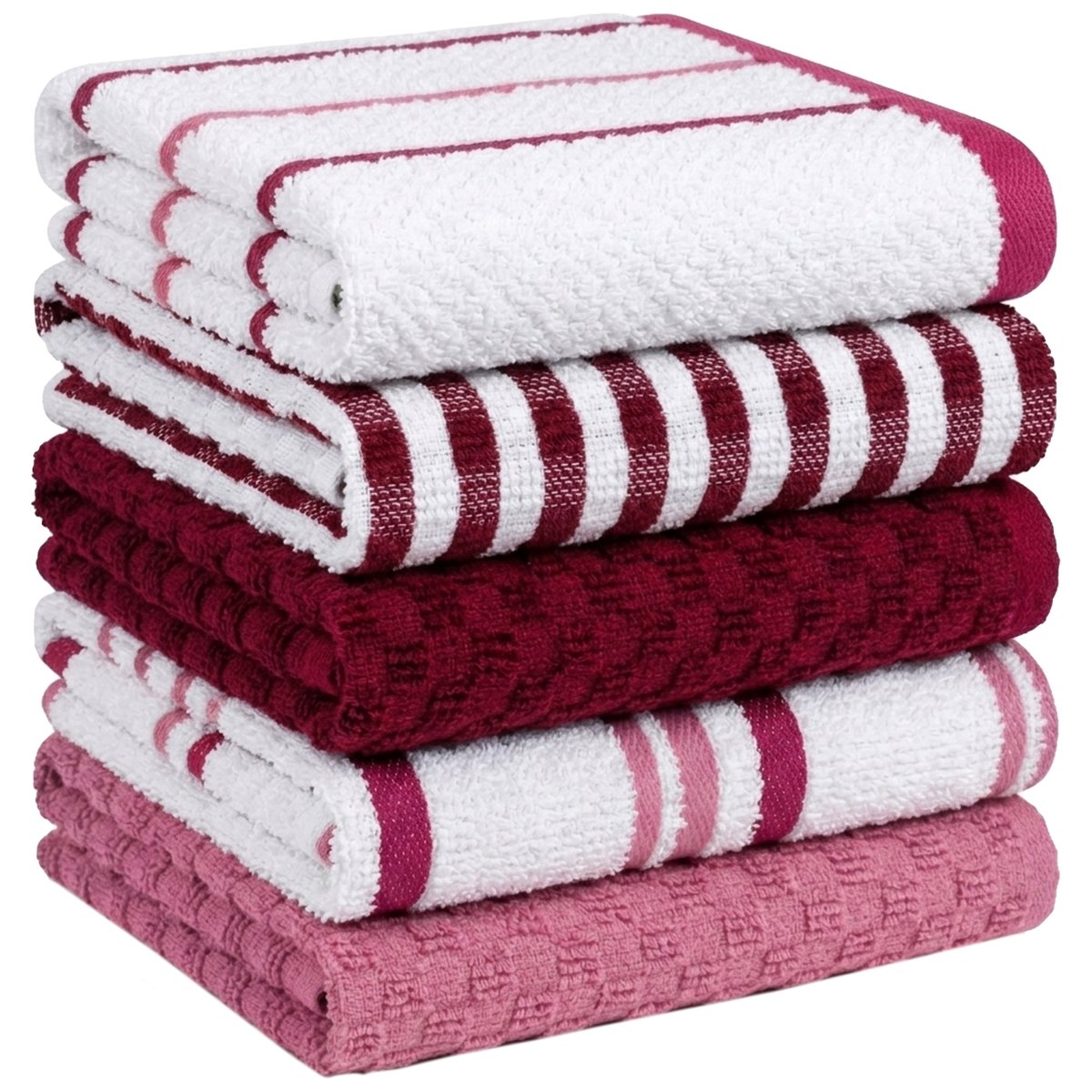 OLIVIA ROCCO 5 Pack Cotton Terry Kitchen Towels 45x65cm Super Absorbent Quick Drying - Joe’s Haven