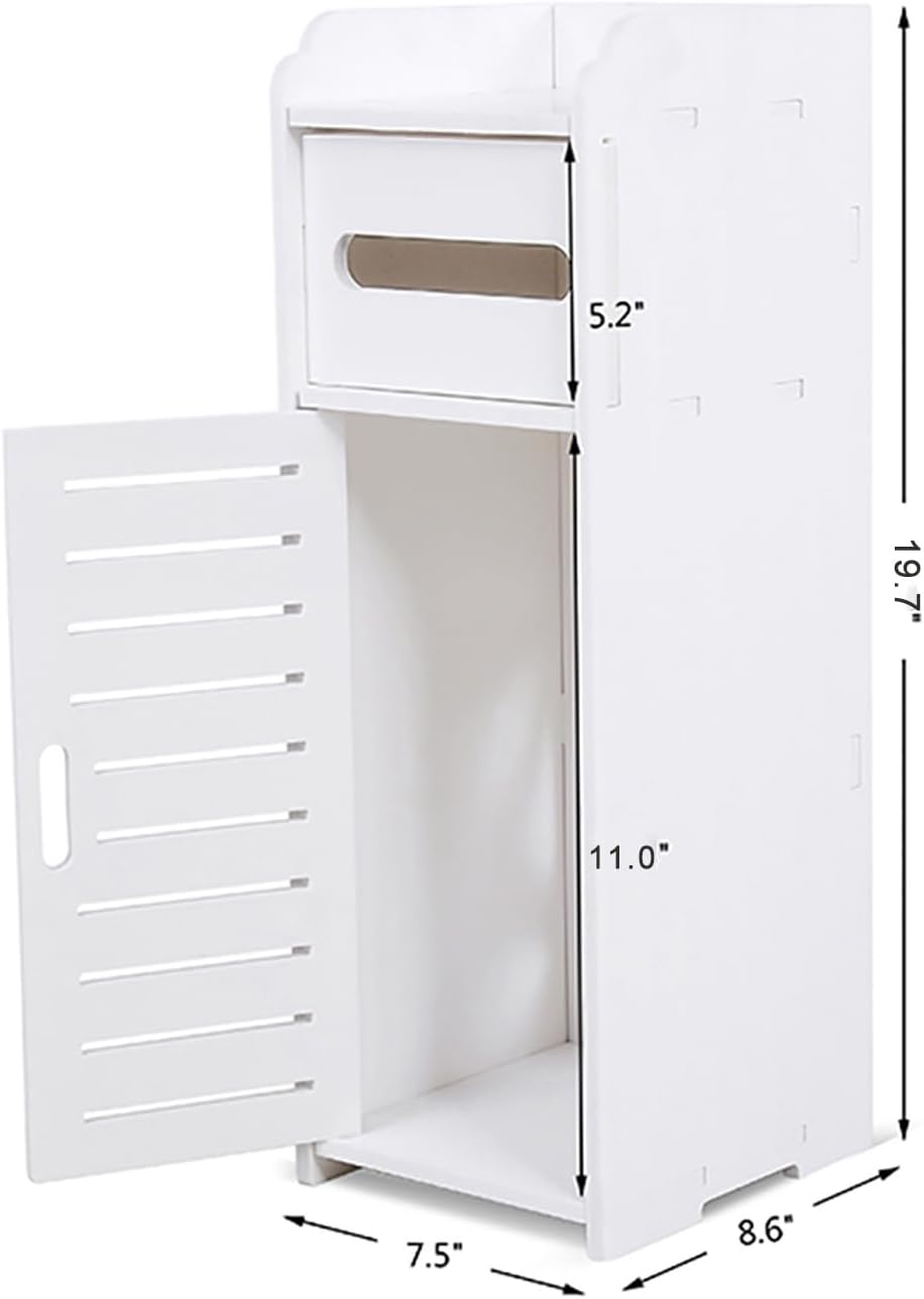 Small Bathroom Cabinet White 3 Tier Freestanding Tissue Box Storage Ejoyous - Joe’s Haven