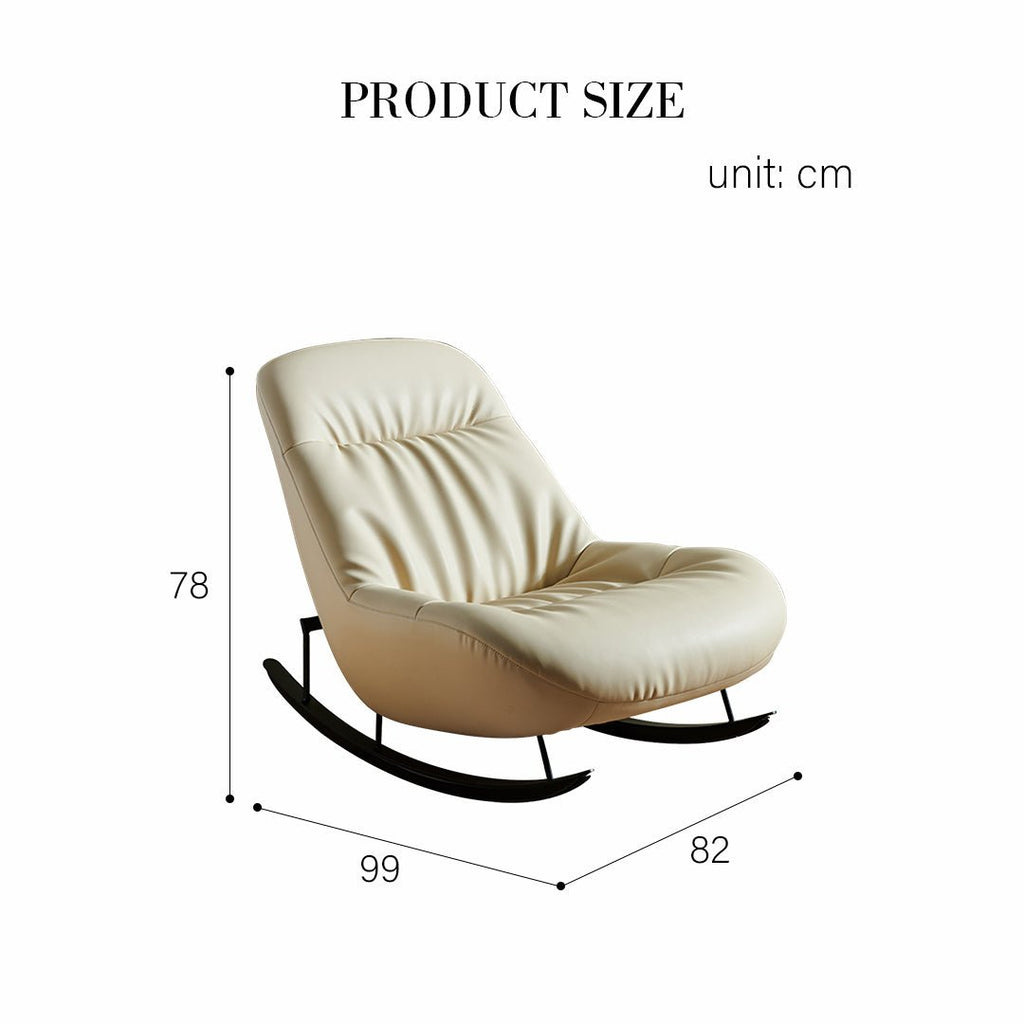 Lutz Rocking Chair With Footstool, Leather - Joe’s Haven