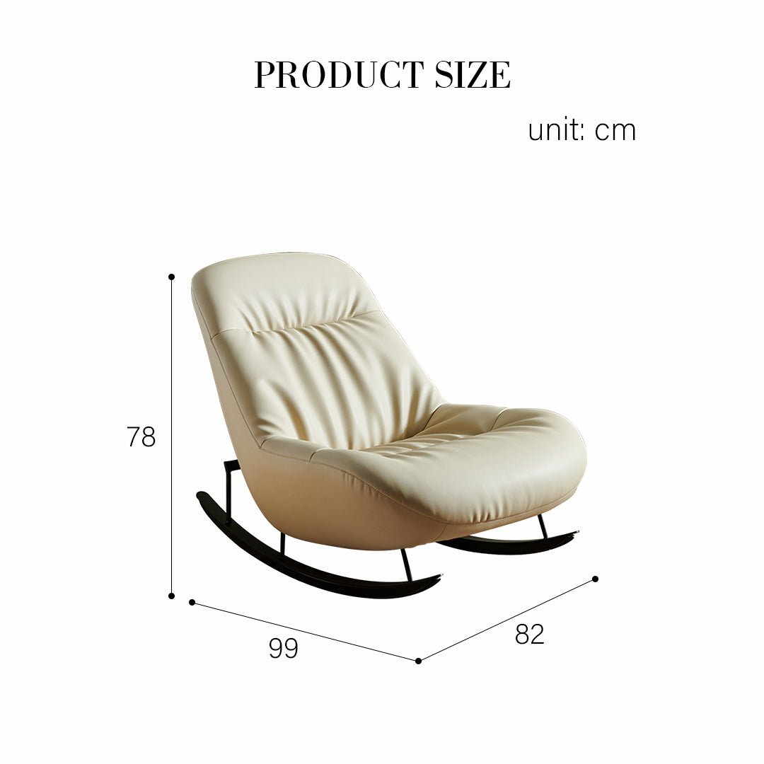 Lutz Rocking Chair With Footstool, Leather - Joe’s Haven