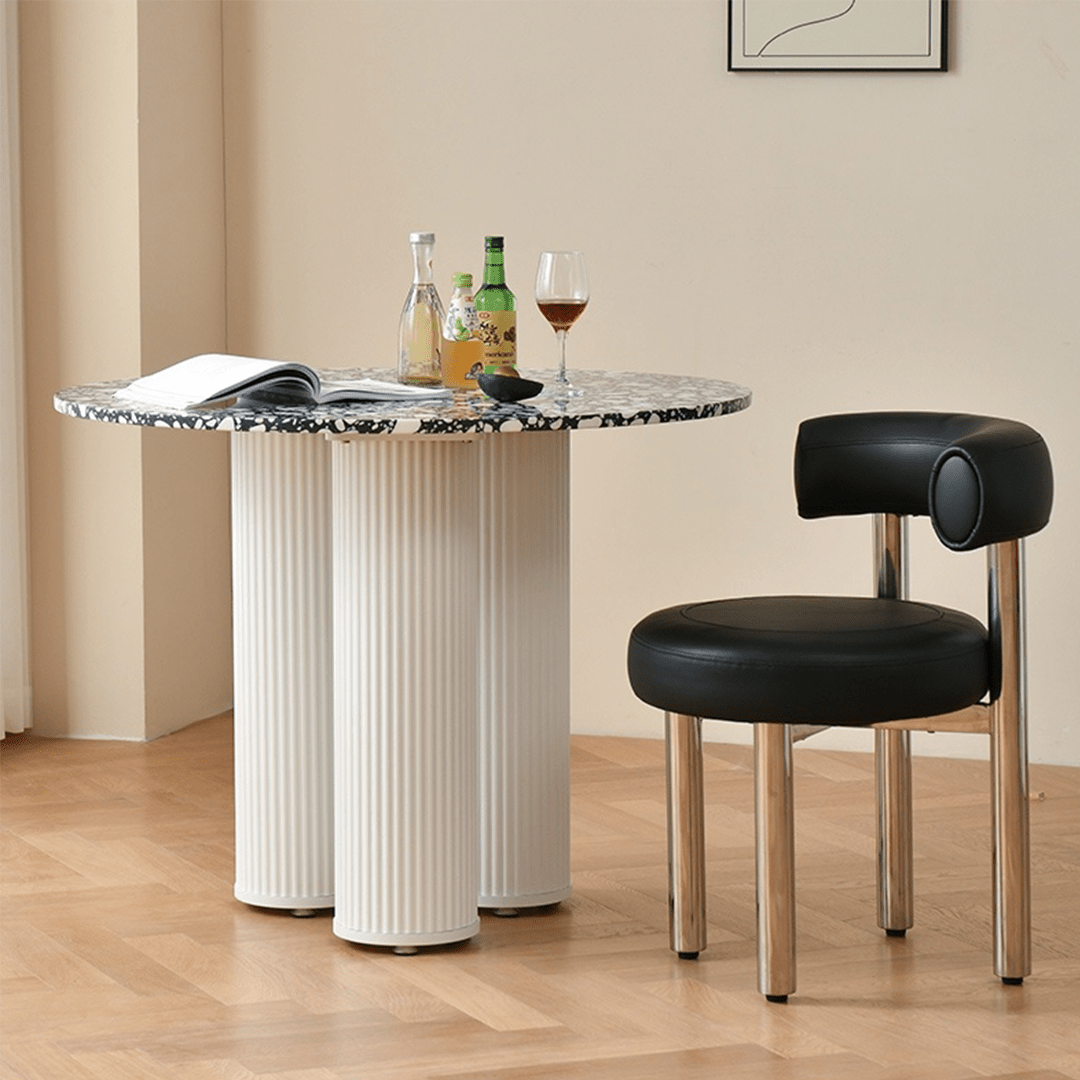 Nelli Modern Round Dining Table, Marble - Joe’s Haven