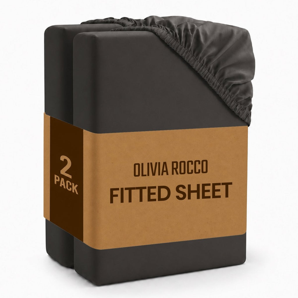OLIVIA ROCCO Fitted Sheets Plain Dye Super Soft Easy Care Bed Linen Sets Easy-Care Hotel-Quality Comfort - Joe’s Haven