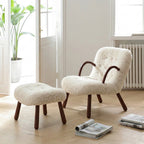 Philip Arc Armchair And Ottoman, Boucle - Joe’s Haven