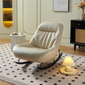 Lutz Rocking Chair With Footstool, Leather - Joe’s Haven