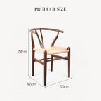 Gupta Dining Chair, Solid Wood & Rattan, Oak - Joe’s Haven