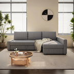 Edwards Three Seater Corner Sofa Bed With Storage, Linen - Joe’s Haven