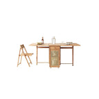 Nydia Foldable Dining Table Set With Storage, Rattan, Solid Wood - Joe’s Haven