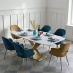 LUCI Dining Table, Marble And Gold Metal - Joe’s Haven