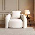 Sadiq Armchair With Cushion, White Boucle - Joe’s Haven