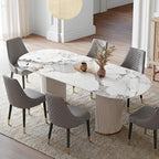 Costanza Dining Table, Sintered Stone, White - Joe’s Haven