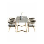 Attleboro Dining Table, Sintered Stone & Gold - Joe’s Haven