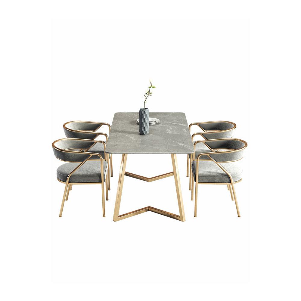 Attleboro Dining Table, Sintered Stone & Gold - Joe’s Haven
